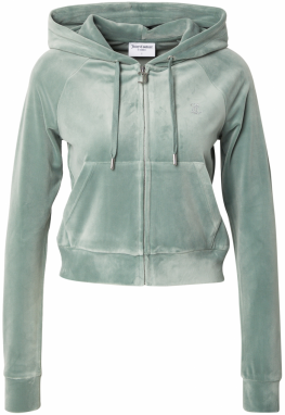 Juicy Couture Tepláková bunda 'MADISON'  mätová / strieborná