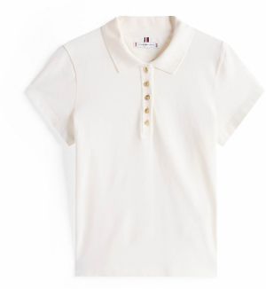 TOMMY HILFIGER Tričko  zlatá / biela ako vlna