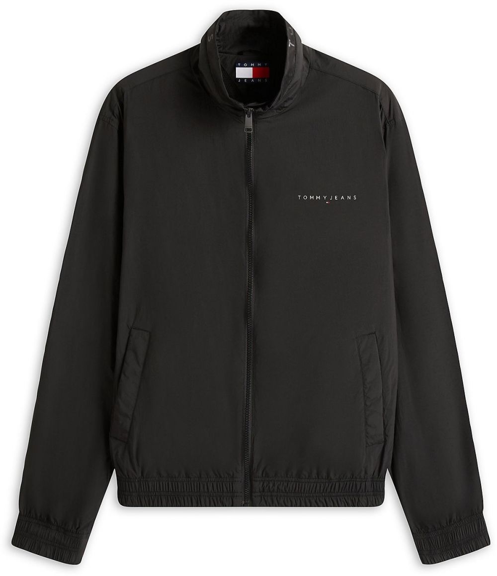 Tommy Jeans Prechodná bunda 'Essential'  sivá / čierna