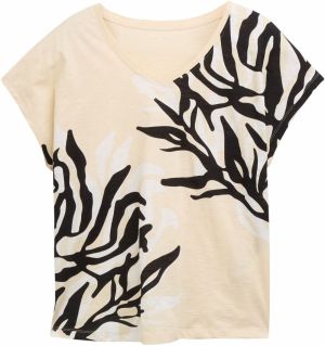 Tom Tailor Women + Tričko  béžová / čierna / biela