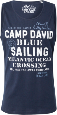 CAMP DAVID Tričko  tmavomodrá / biela