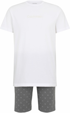 Calvin Klein Underwear Krátke pyžamo  krémová / tmavosivá / biela