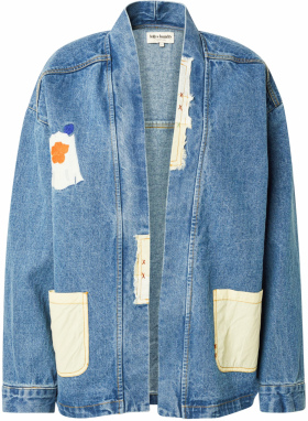 Lollys Laundry Prechodná bunda 'MilaLL'  modrá denim / tmavooranžová / biela