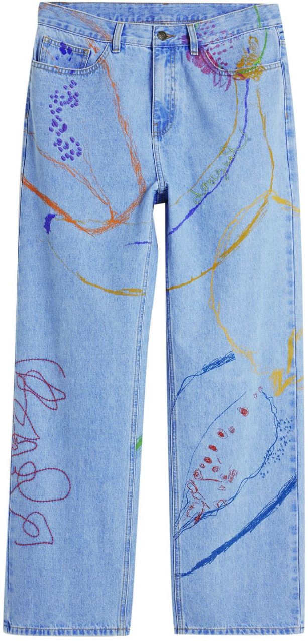 Desigual Džínsy  modrá / modrá denim / žltá / červená