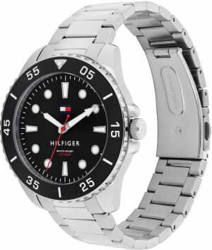 TOMMY HILFIGER Analógové hodinky 'OCEANIC'  červená / čierna / strieborná