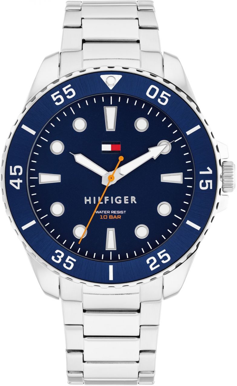 TOMMY HILFIGER Analógové hodinky 'OCEANIC'  tmavomodrá / strieborná