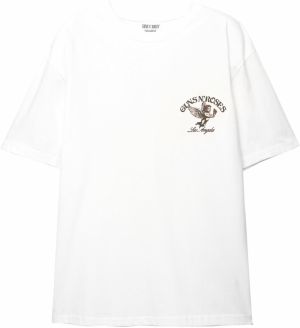 Pull&Bear Tričko  telová / červená / čierna / biela