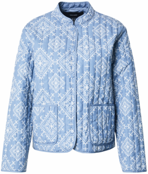 VERO MODA Prechodná bunda  modrosivá / biela