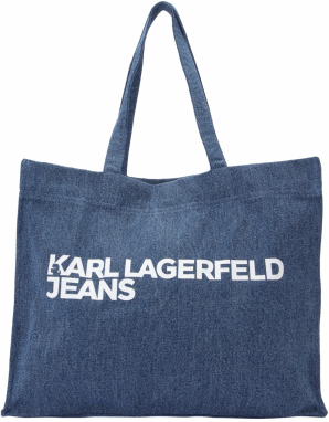 KARL LAGERFELD JEANS Shopper  modrá denim / biela