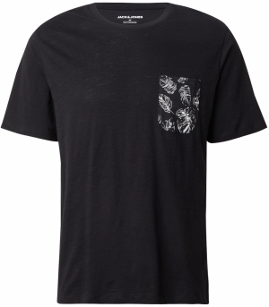 JACK & JONES Tričko 'JJROX'  čierna / biela
