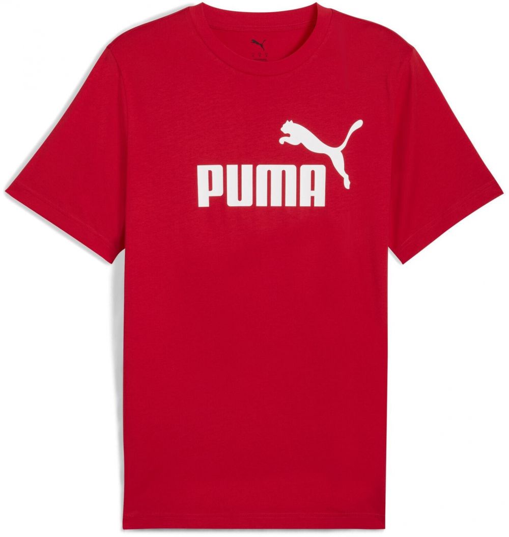 PUMA Funkčné tričko 'Essentials No. 1'  krvavo červená / biela
