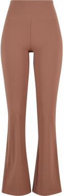 Urban Classics Legíny ' Ladies Flared Leggings Rib '  svetlohnedá