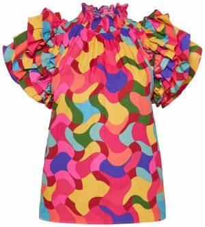 FELIPA Blúzka 'Fashion Look'  modrá / zelená / oranžová / ružová