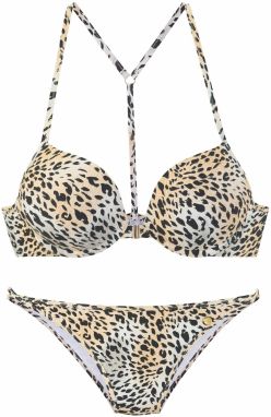 LASCANA Bikiny  svetlobéžová / svetlosivá / čierna / biela