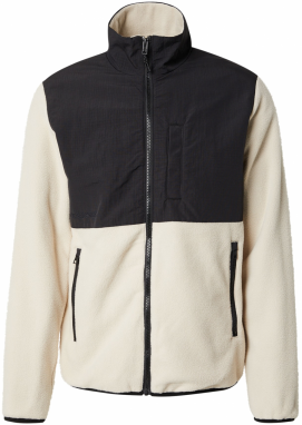 JACK & JONES Flisová bunda 'JWHMARVIN'  béžová / čierna