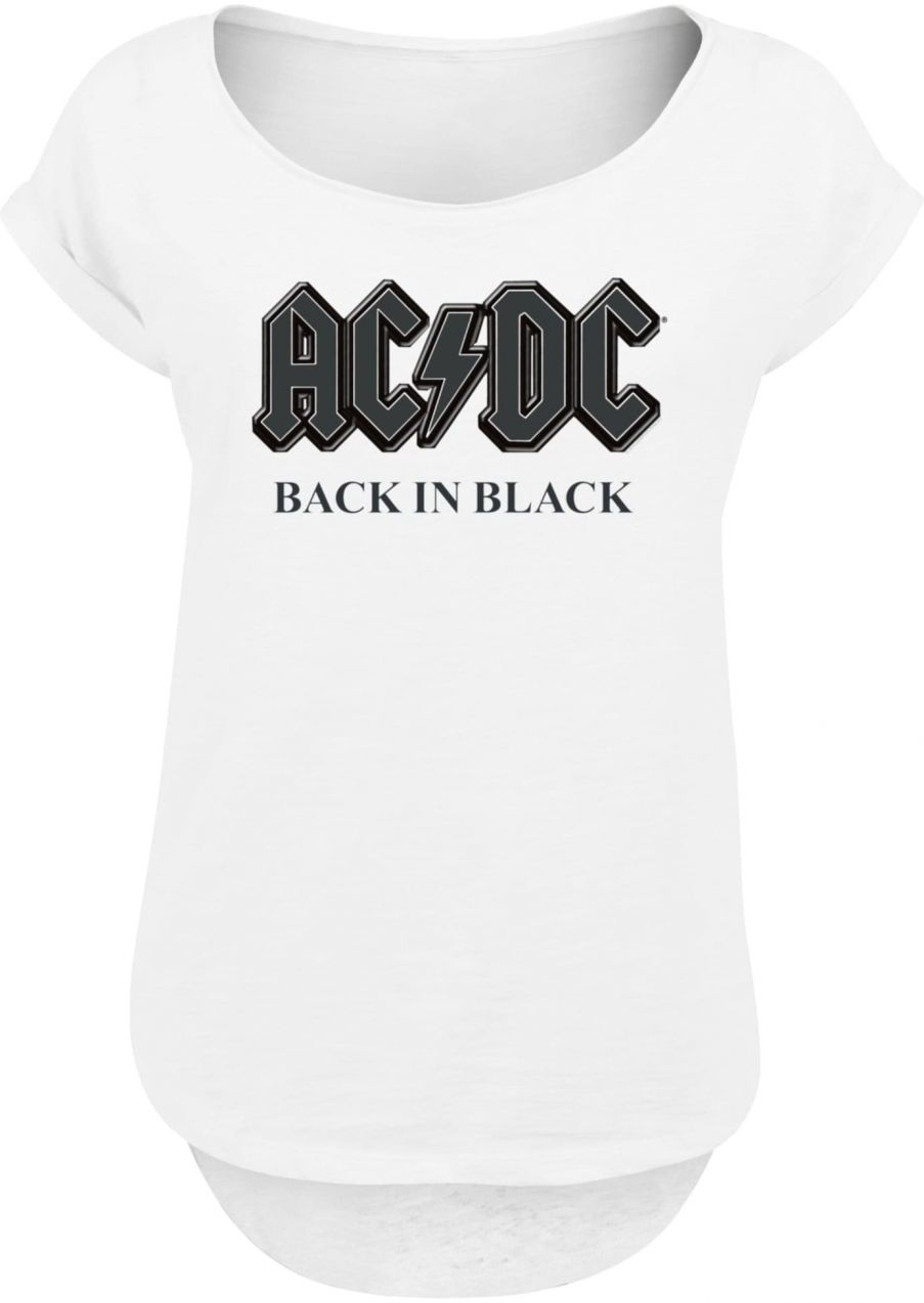 F4NT4STIC Tričko 'ACDC Back In Black'  antracitová / biela melírovaná