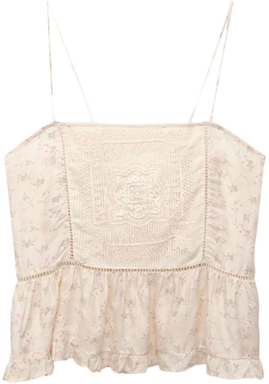 Pull&Bear Top  nebielená / kaki / červeno-fialová / biela