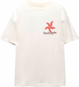 Pull&Bear Tričko  krvavo červená / čierna / šedobiela
