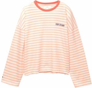 Pull&Bear Tričko 'PACIFIC'  nebielená / námornícka modrá / oranžová