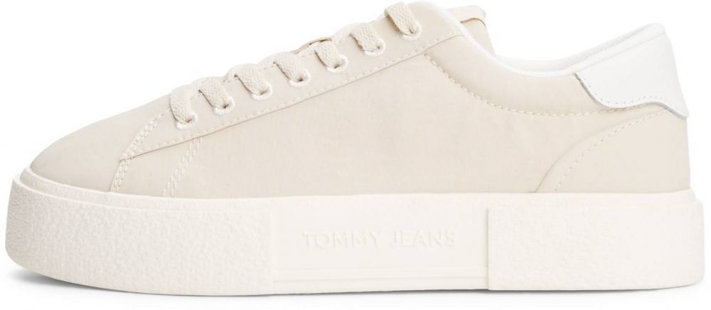 Tommy Jeans Nízke tenisky  svetlobéžová / biela