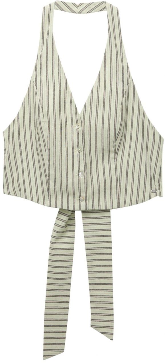 Pull&Bear Blúzka  kaki / svetlozelená