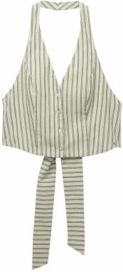 Pull&Bear Blúzka  kaki / svetlozelená