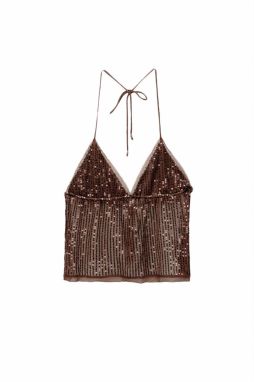 Pull&Bear Top  tmavohnedá