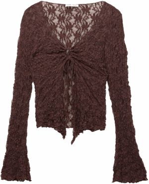 Pull&Bear Blúzka  tmavohnedá