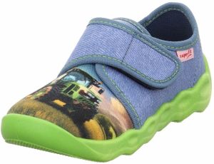 SUPERFIT Papuče 'BUBBLE'  piesková / modrá denim / limetová