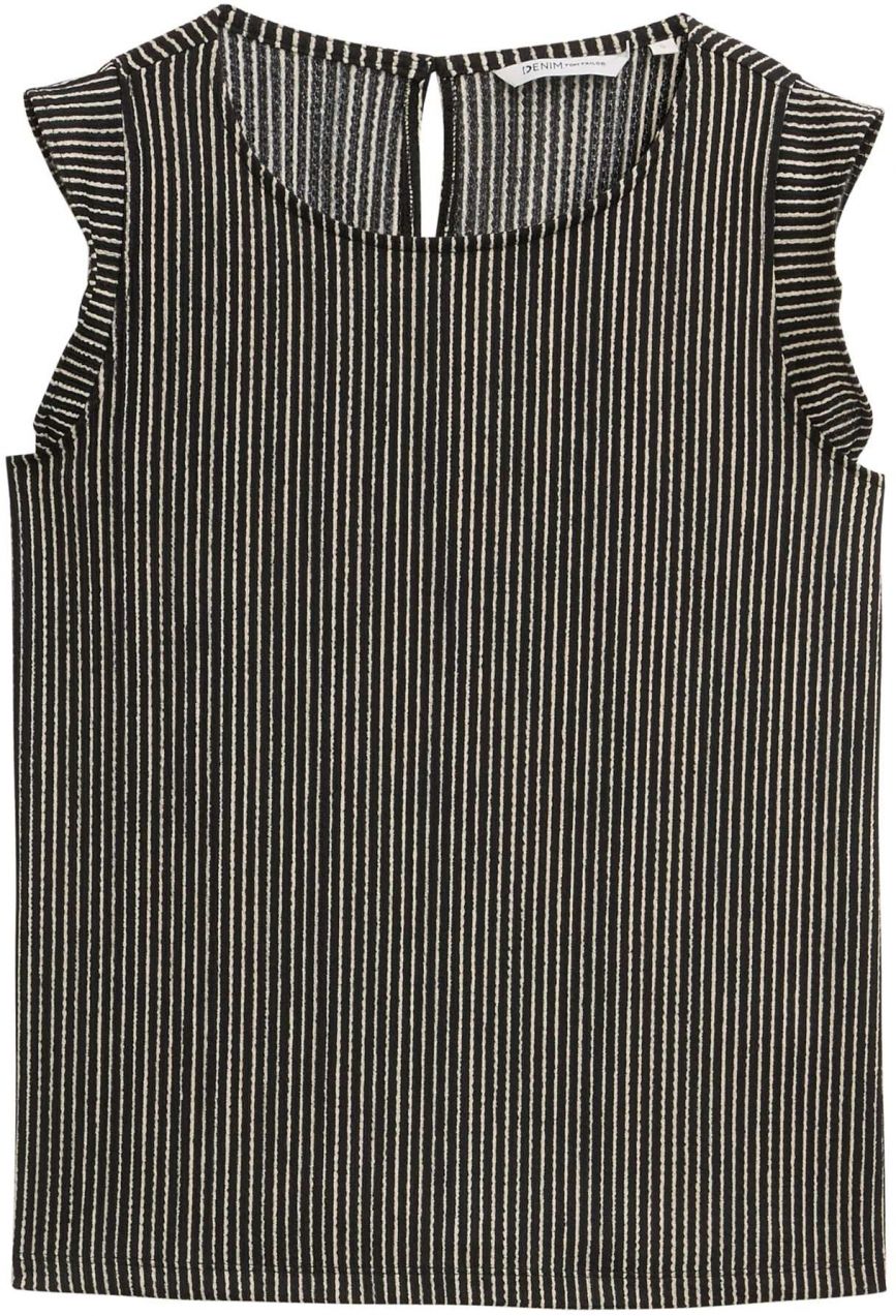 TOM TAILOR DENIM Blúzka  nebielená / čierna