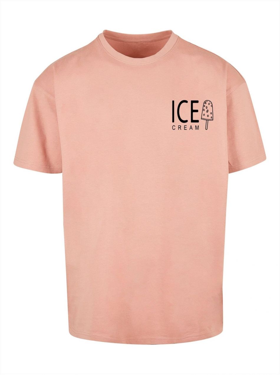 Merchcode Tričko 'Ice Cream'  staroružová / čierna