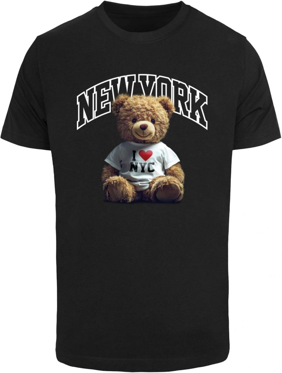 Mister Tee Tričko 'New York College Bear'  hnedá / krvavo červená / čierna / biela