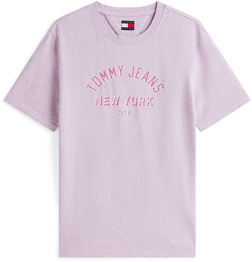 Tommy Jeans Tričko  eozín / tmavoružová / biela
