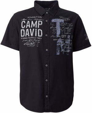 CAMP DAVID Košeľa  modrosivá / čierna / biela