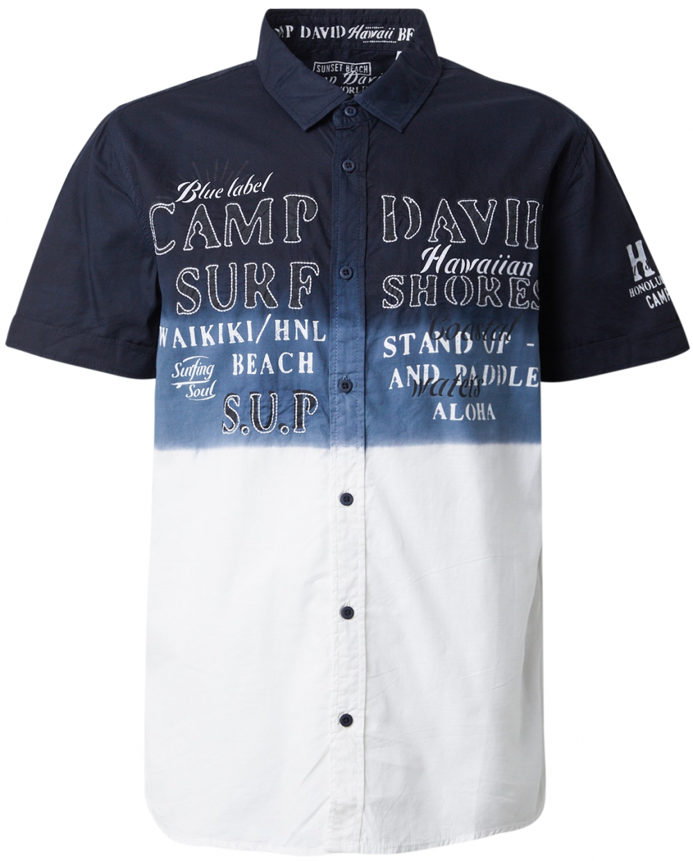 CAMP DAVID Košeľa  námornícka modrá / zafírová / biela