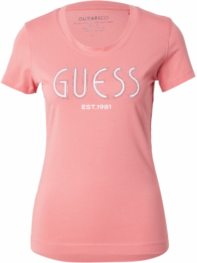 GUESS Tričko  ružová / priehľadná / biela