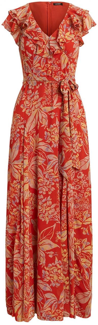 Lauren Ralph Lauren Večerné šaty  modrá / žltá / červená
