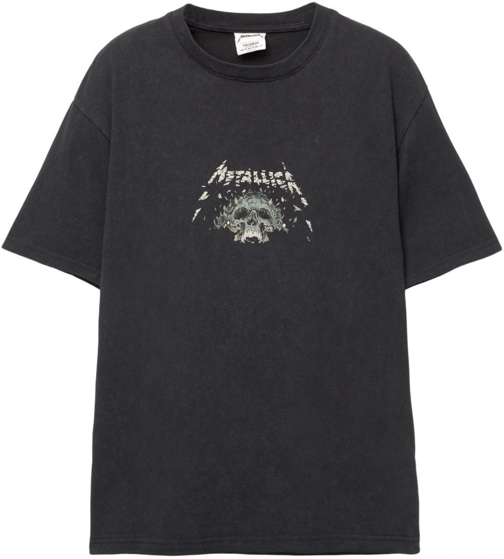 Pull&Bear Tričko 'ROCK METALLICA'  sivá / čierna