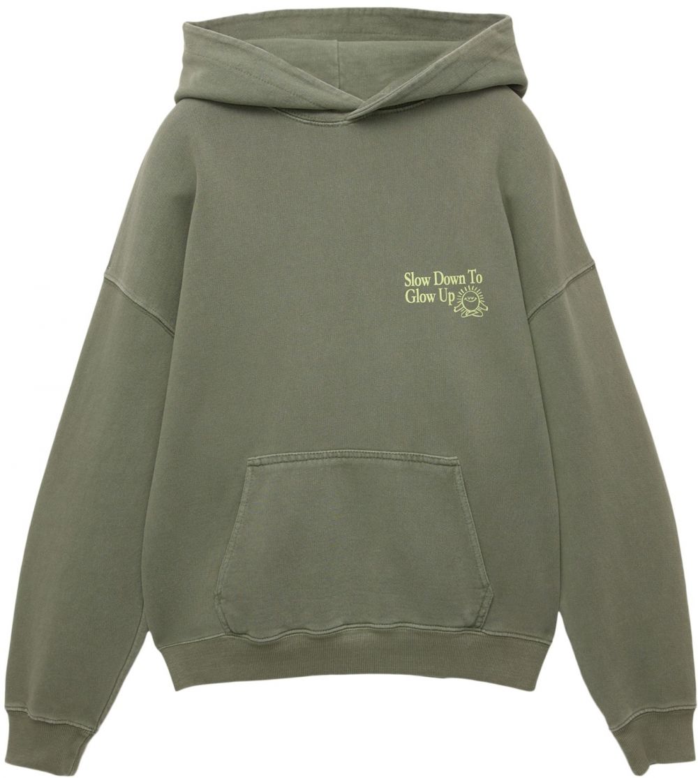 Pull&Bear Mikina  pastelovo žltá / kaki