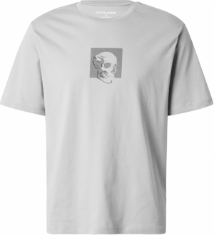 JACK & JONES Tričko 'JJSKULLY'  sivá / tmavosivá