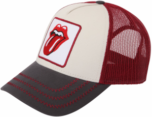 AMPLIFIED Čiapka 'Rolling Stones'  kamenná / červená / tmavočervená / biela ako vlna
