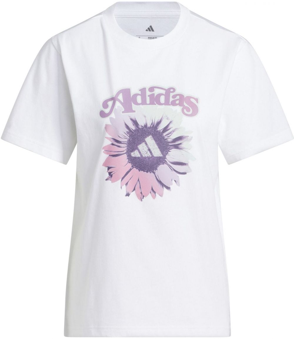 ADIDAS SPORTSWEAR Funkčné tričko 'FLORAL'  svetlosivá / fialová / svetlofialová / biela