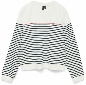 VERO MODA Mikina 'Fernanda'  námornícka modrá / tmavočervená / biela