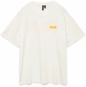 VERO MODA Tričko 'VMDORIS CATY'  sépiová / medová / biela