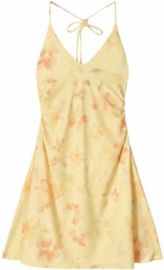 Bershka Letné šaty  svetložltá / oranžová / biela