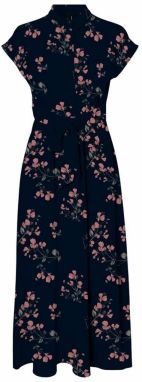 VERO MODA Košeľové šaty  tmavomodrá / hnedá / oranžová