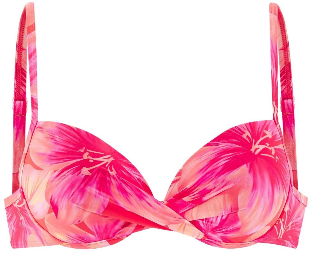 s.Oliver Bikinový top  broskyňová / neónovo ružová / červená