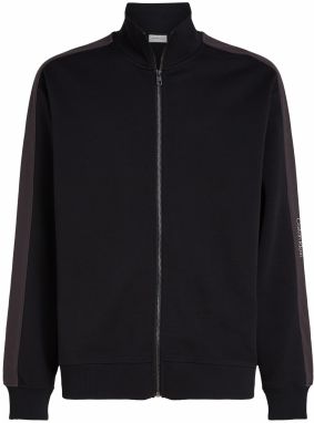 Calvin Klein Jeans Tepláková bunda  čokoládová / čierna / biela