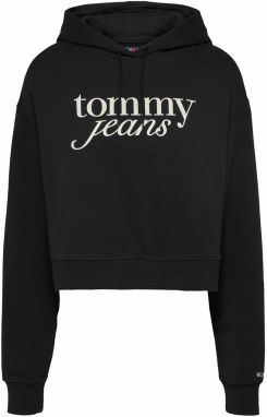 Tommy Jeans Mikina  čierna / biela