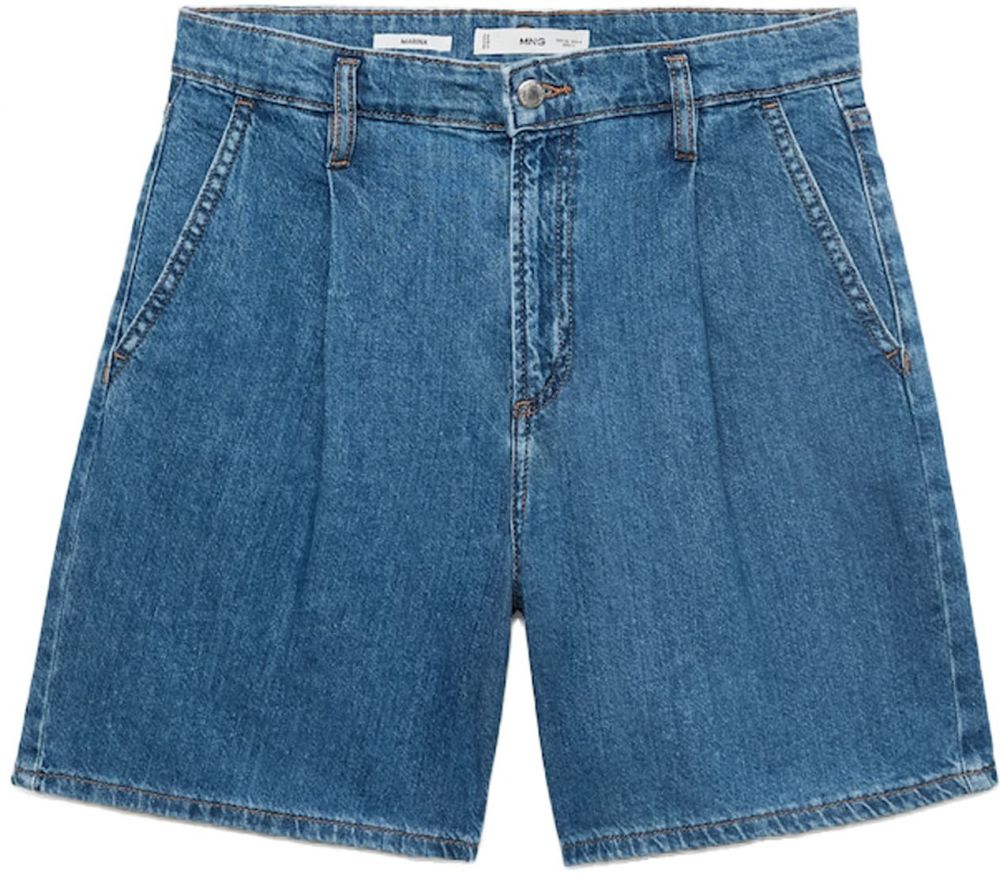 MANGO Plisované rifle 'MARINA'  modrá denim